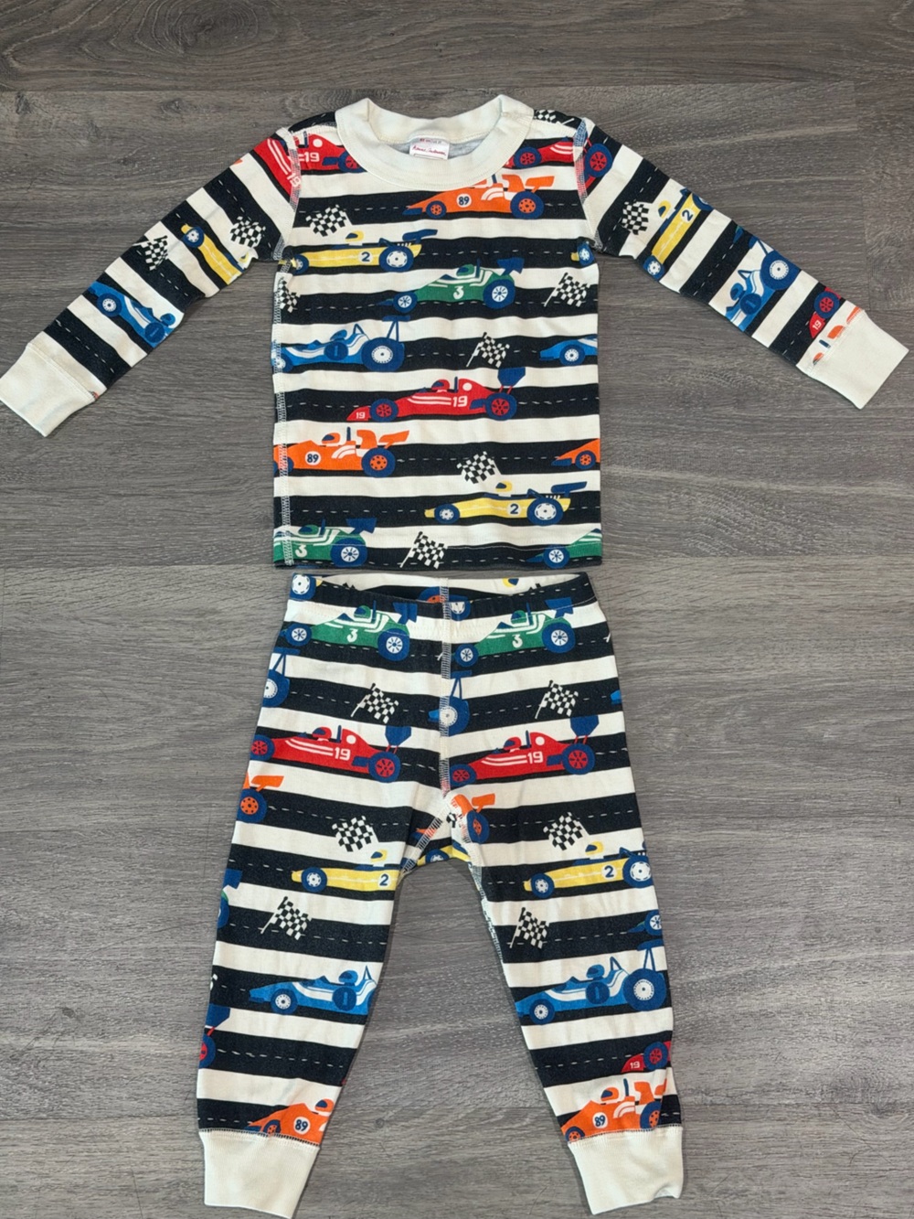 Hanna Andersson Race Car Long John Pajamas Set 2T 85cm Organic Cotton FW23